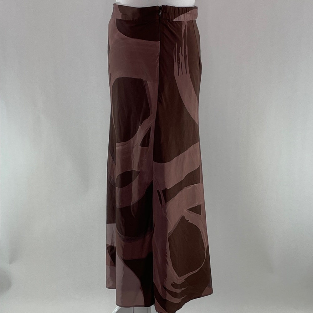 Slate & Willow Abstract Satin Slip Skirt, L - Picture 9 of 12
